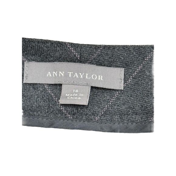 Ann Taylor Women’s Sz 14 Gray Pinstripe Dress Pants Trousers Wool Blend Career - Picture 8 of 10